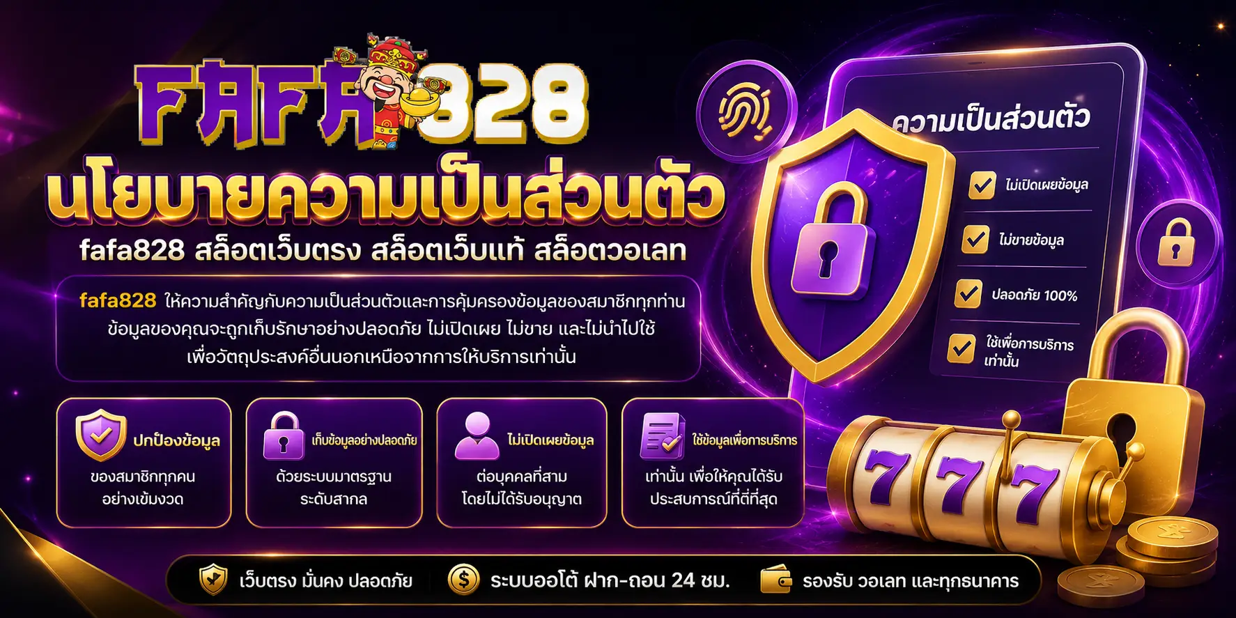 นโยบายความเป็นส่วนตัว fafa828 สล็อตเว็บตรง สล็อตเว็บแท้ สล็อตวอเลท